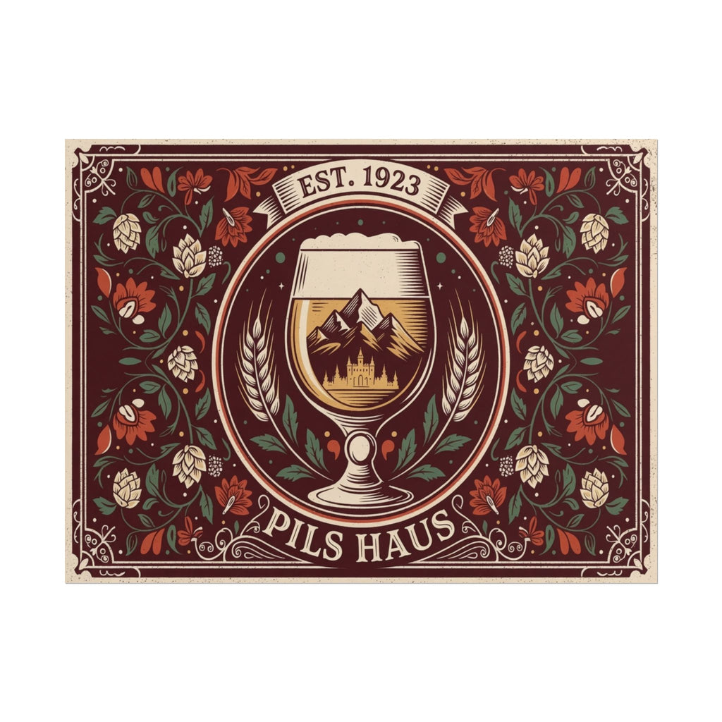 Pils Haus Rolled Poster — Floral Crest Vintage