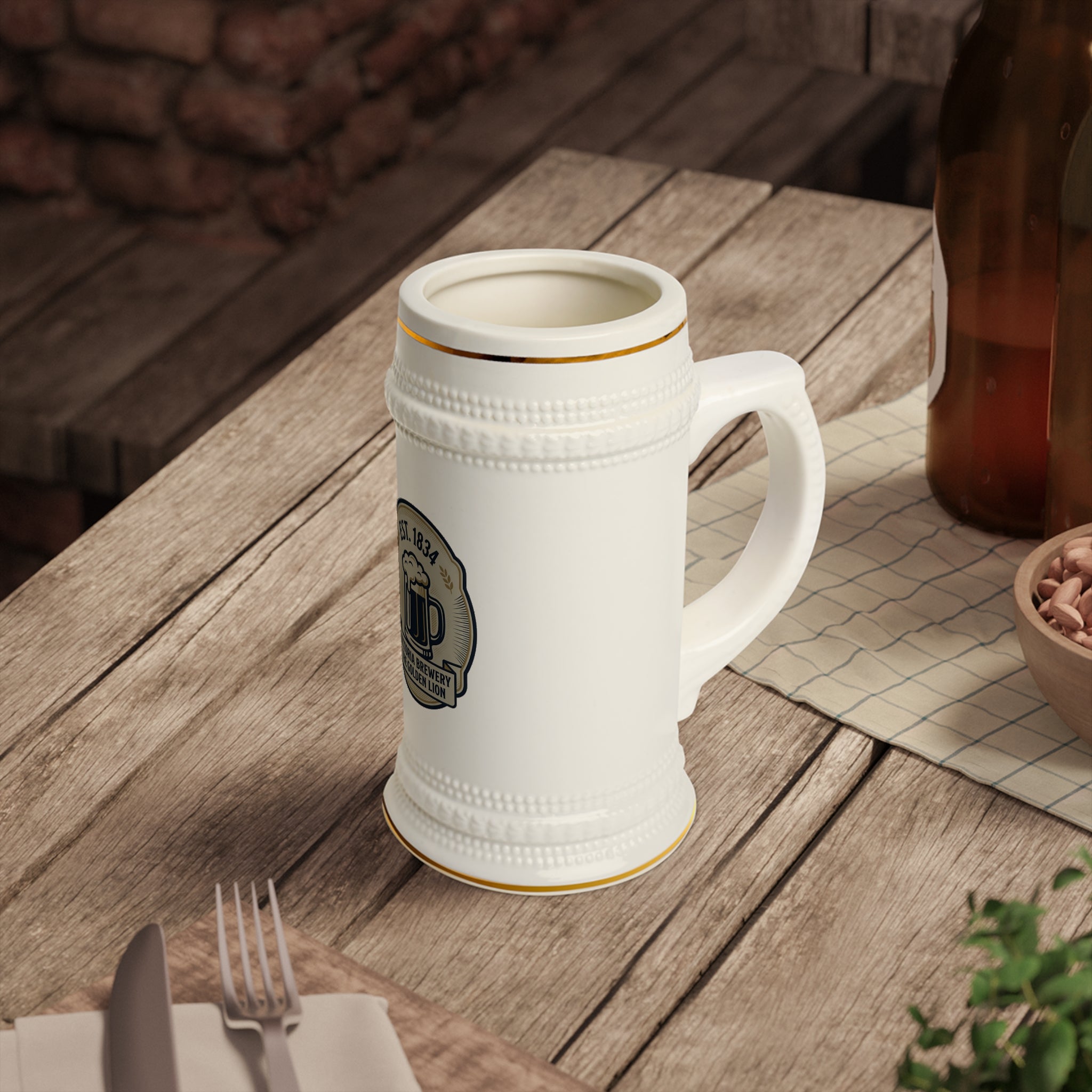 Pils Haus Ceramic Beer Stein – Victoria Brewing Logo