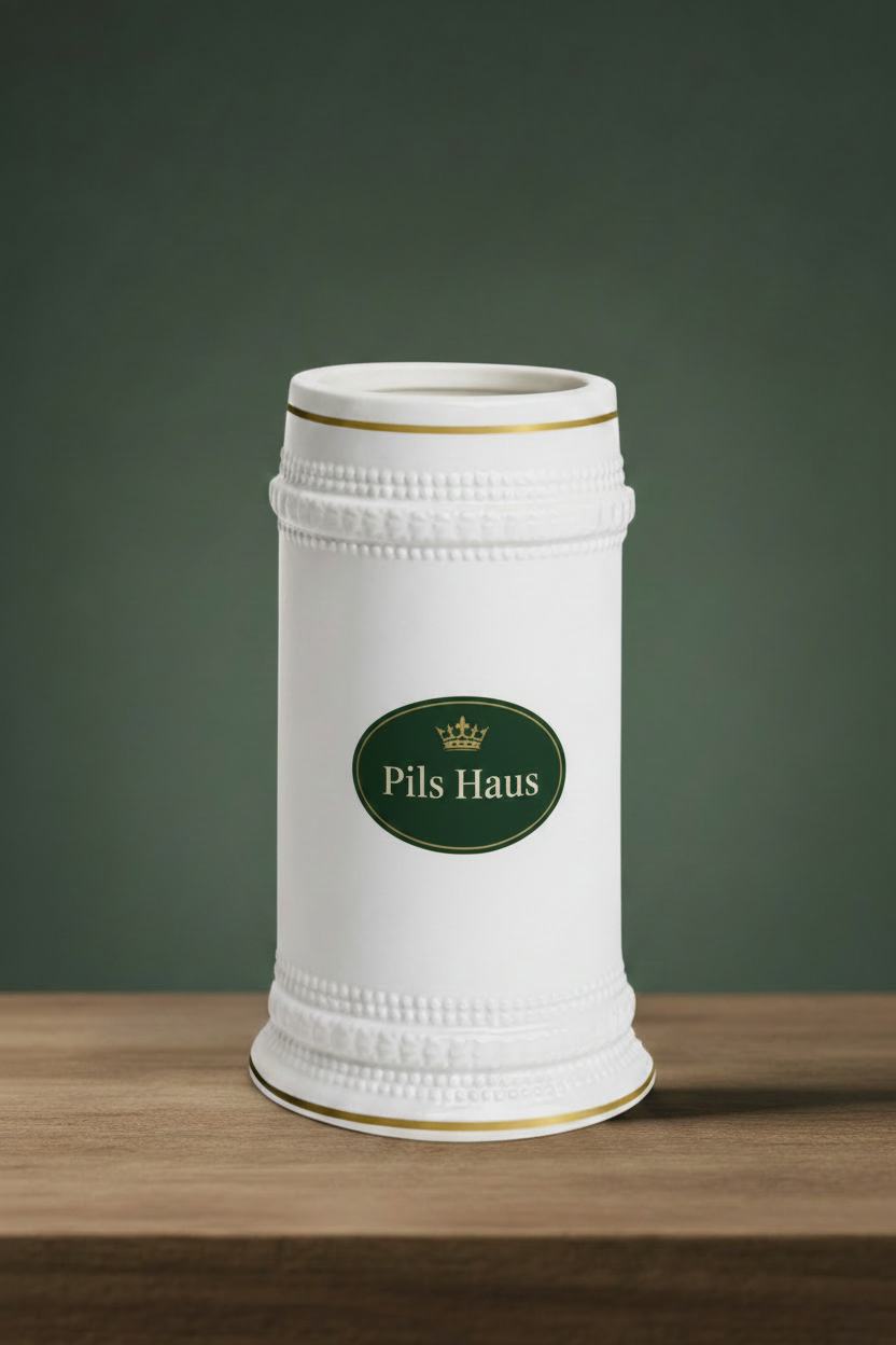 Pils Haus Ceramic Beer Stein Mug – Classic Logo