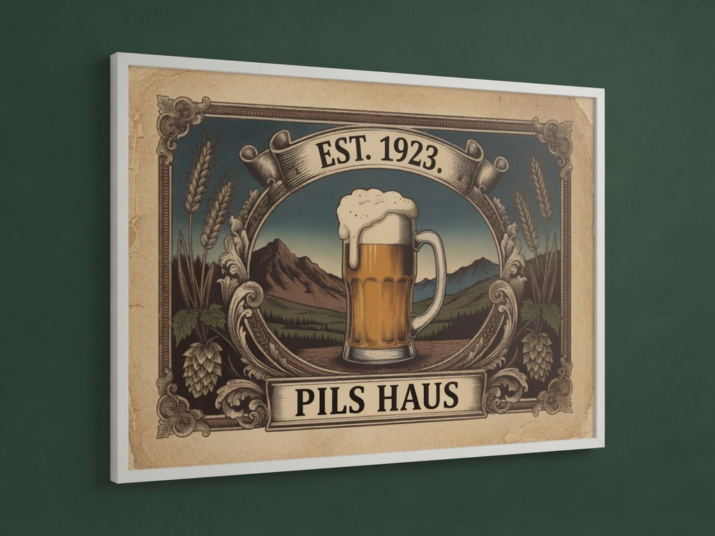 Pils Haus Rolled Poster — Pils Haus German Vintage Beer Print (Est. 1923)
