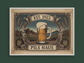Pils Haus Rolled Poster — Pils Haus German Vintage Beer Print (Est. 1923)