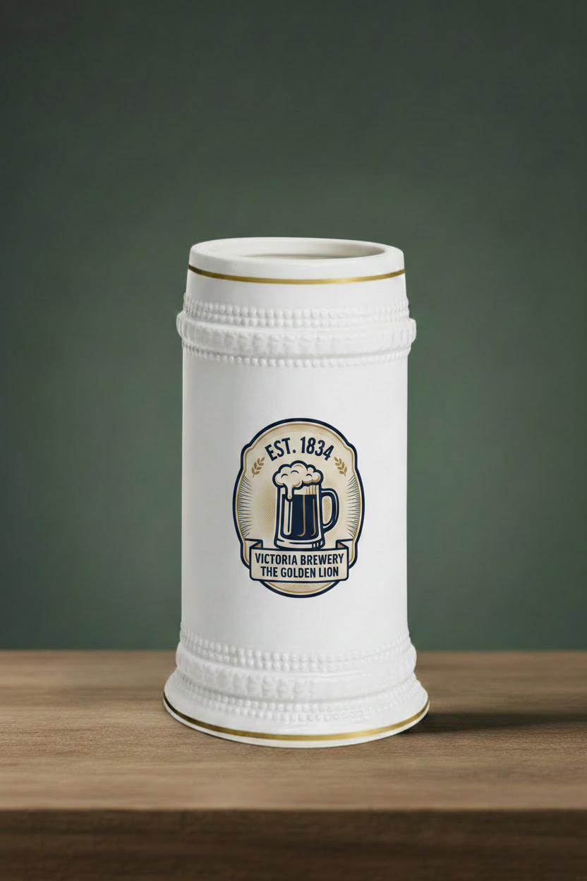 Pils Haus Ceramic Beer Stein – Victoria Brewing Logo