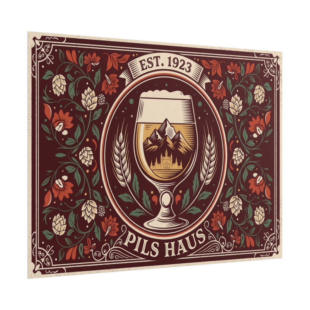 Pils Haus Rolled Poster — Floral Crest Vintage