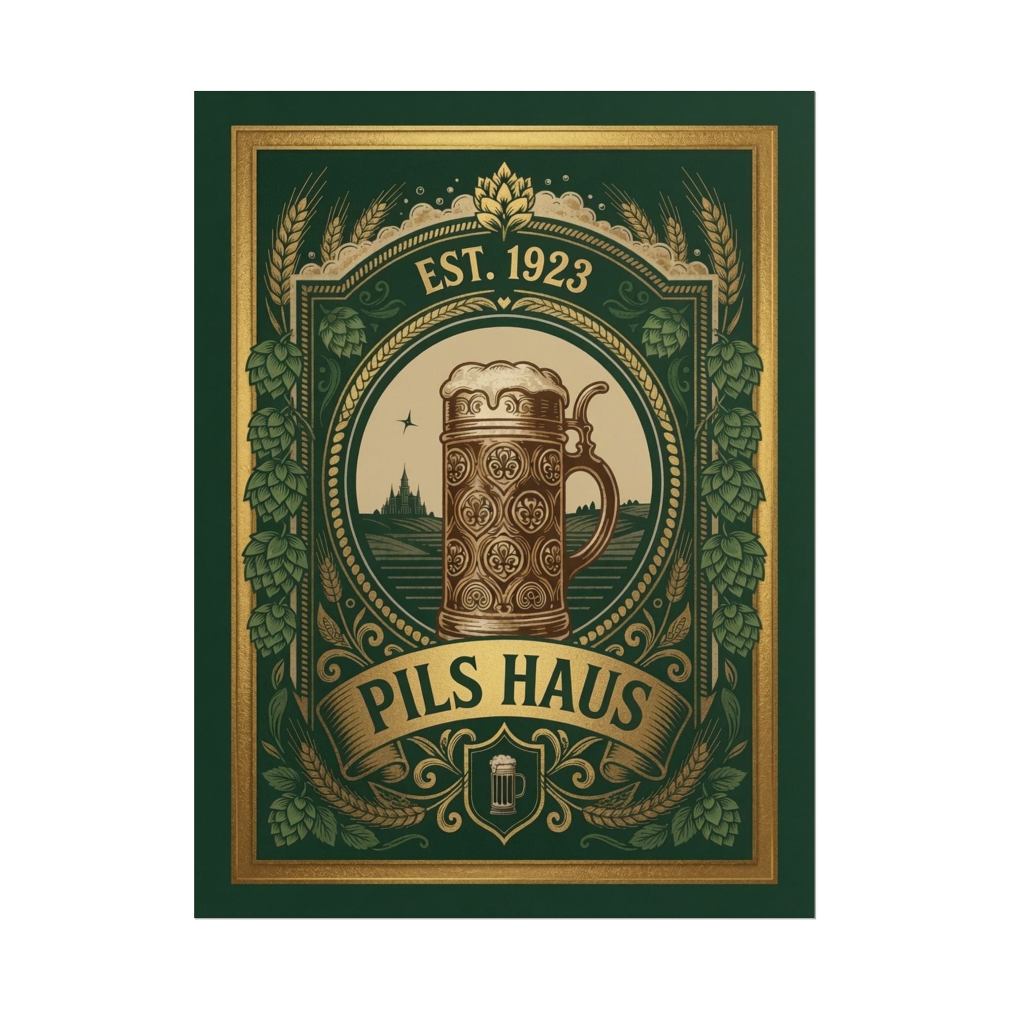 Pils Haus Rolled Poster — Pils Haus Bohemian Style (Est. 1923)