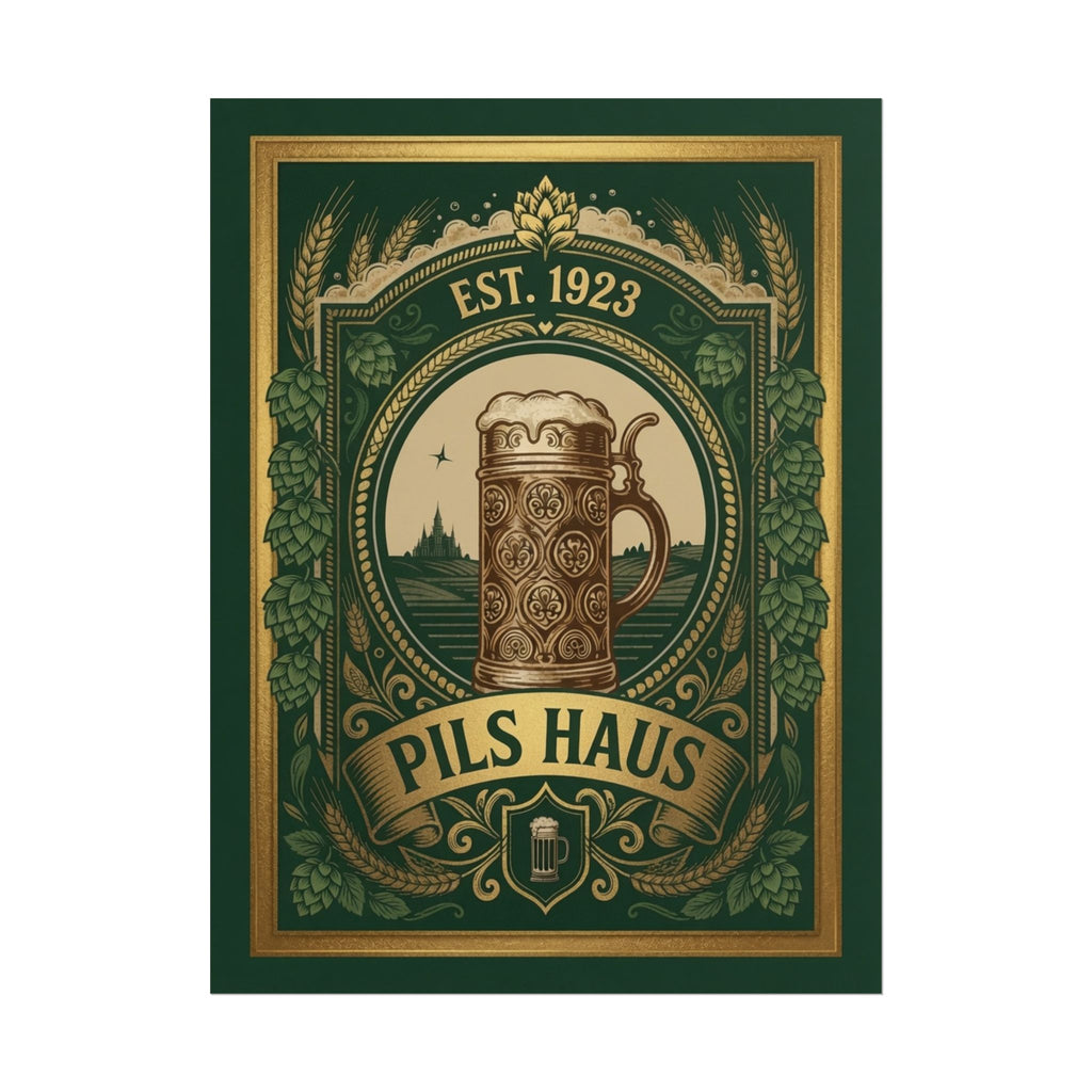 Pils Haus Rolled Poster — Pils Haus Bohemian Style (Est. 1923)