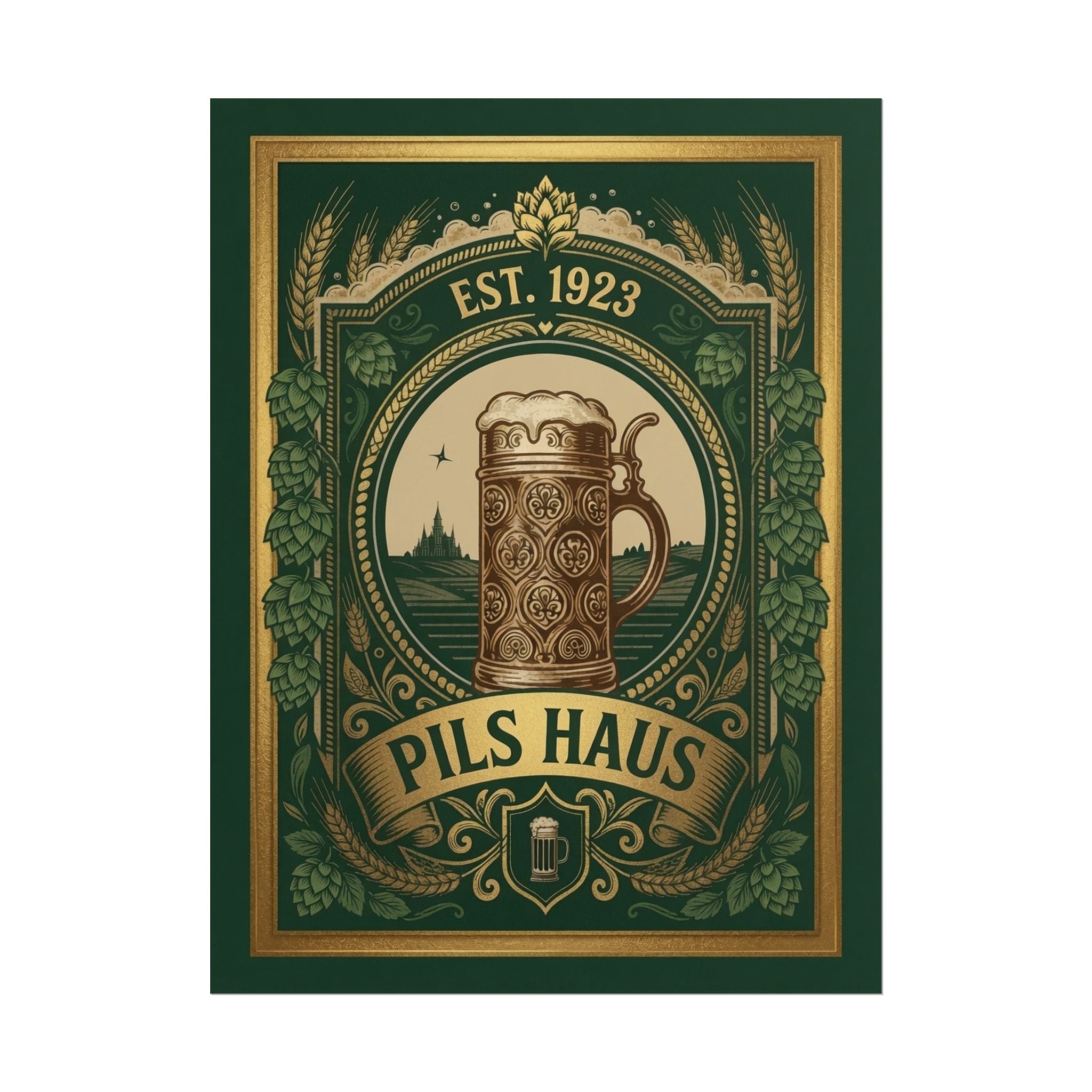 Pils Haus Rolled Poster — Pils Haus Bohemian Style (Est. 1923)